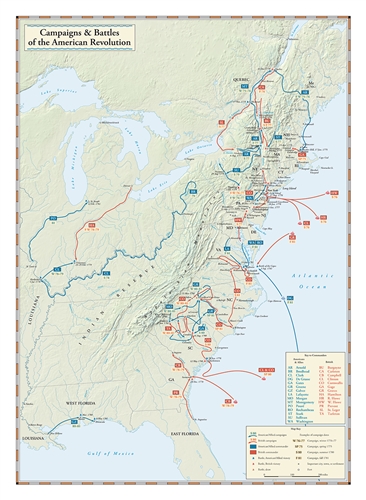 american revolution map of battles